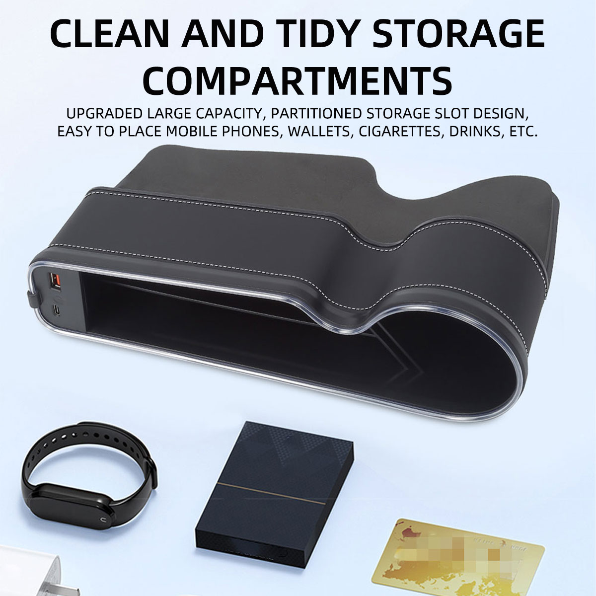 Car Seat Gap Filler Cup Holder - Seat Gap Filler Organizer With Usb Charger recension och pris