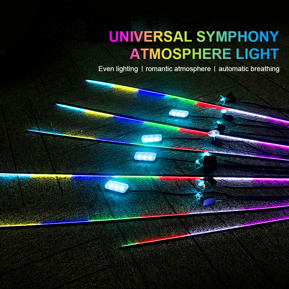 18 in 1 64 Color RGB Symphony  - Led Ambient Interior Car Lights App Control recension och pris