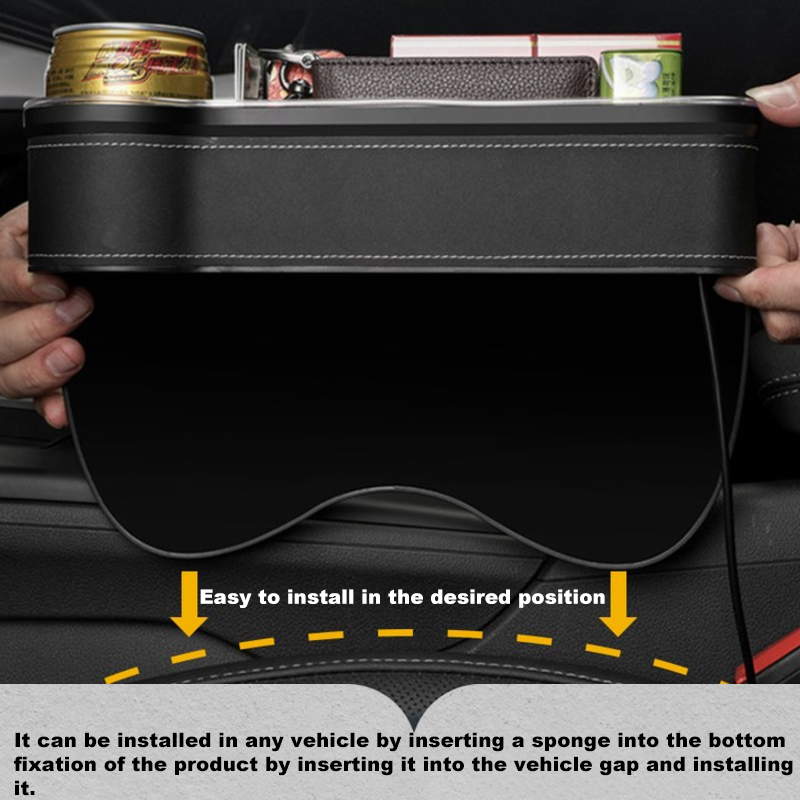 LED Car Seat Crevice Storage B - Seat Gap Filler Organizer With Usb Charger recension och pris