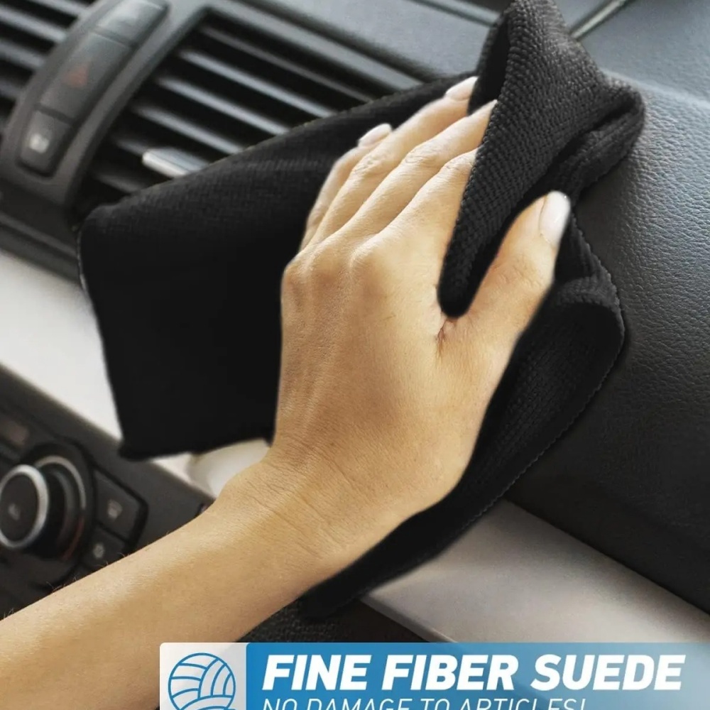 Black Microfiber Cleaning Clot - Microfiber Car Drying Towel Super Absorbent recension och pris