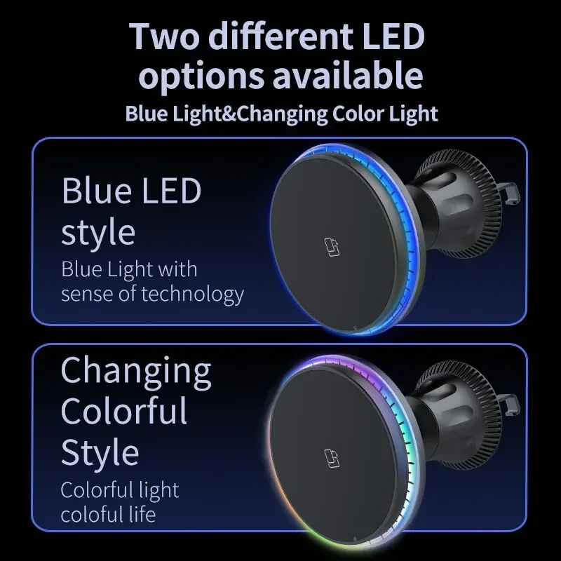 LED/RGB Magnetic Car Wireless  - Wireless Car Charger Mount Fast Charging recension och pris