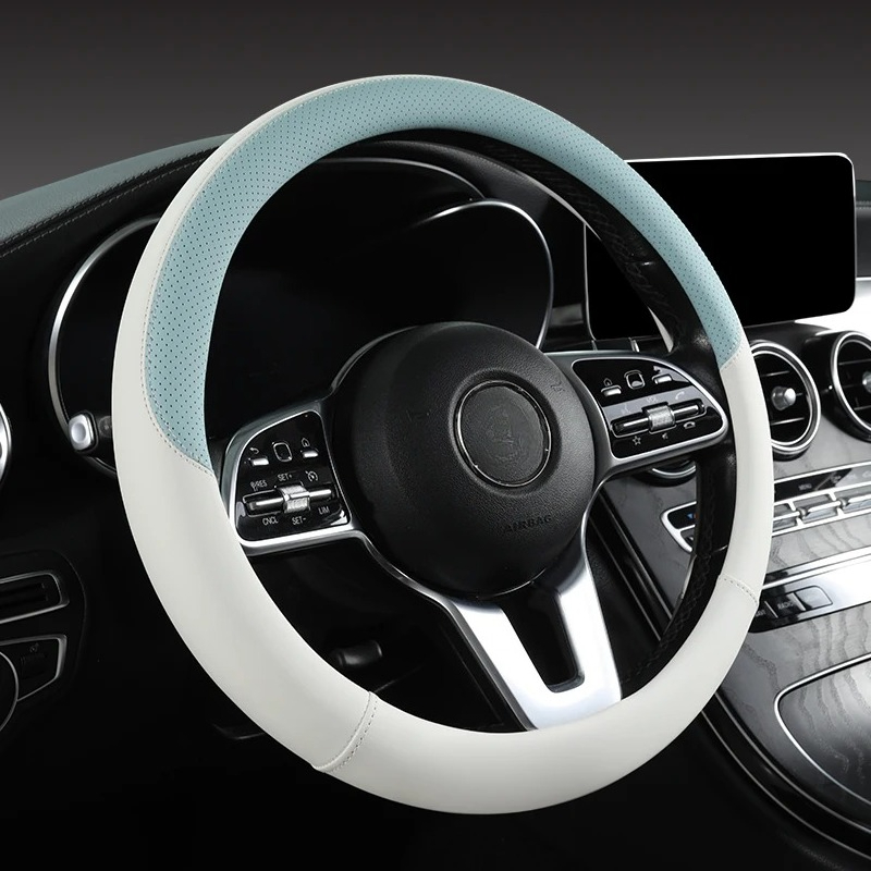 Perforated Nappa Leather Car S - Car Steering Wheel Cover Anti Slip Breathable recension och pris