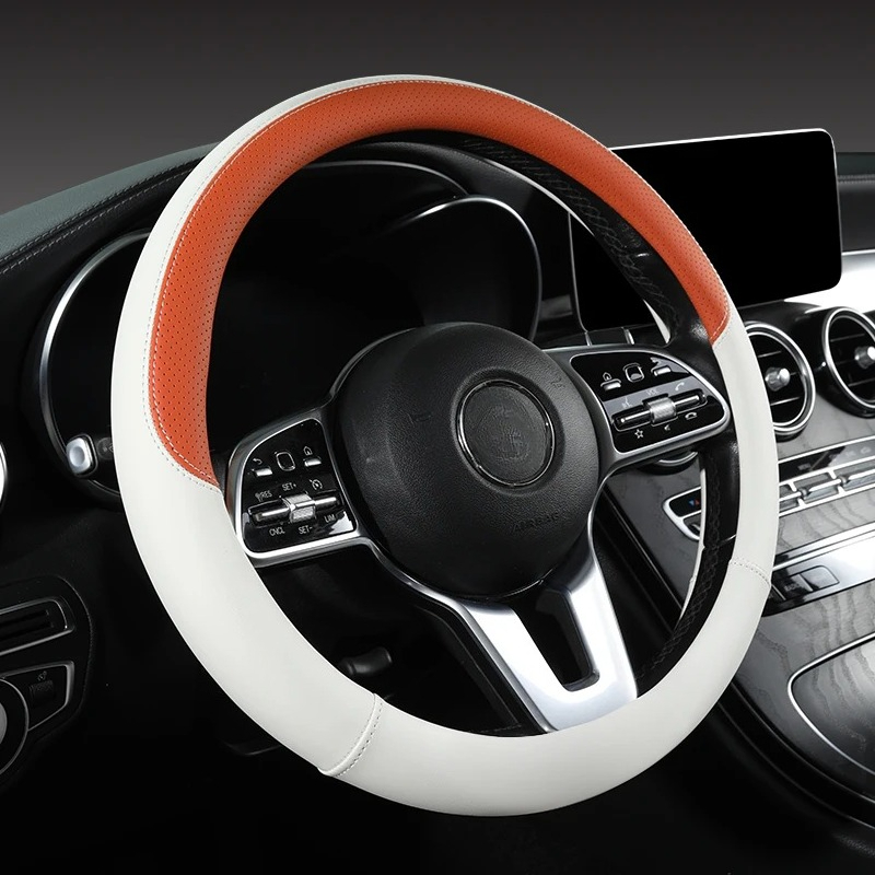 Perforated Nappa Leather Car S - Car Steering Wheel Cover Anti Slip Breathable recension och pris