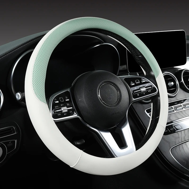 Perforated Nappa Leather Car S - Car Steering Wheel Cover Anti Slip Breathable recension och pris