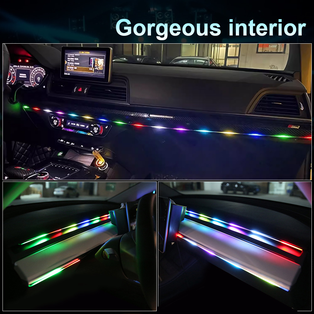64 colors USB Car LED Ambient  - Led Ambient Interior Car Lights App Control recension och pris