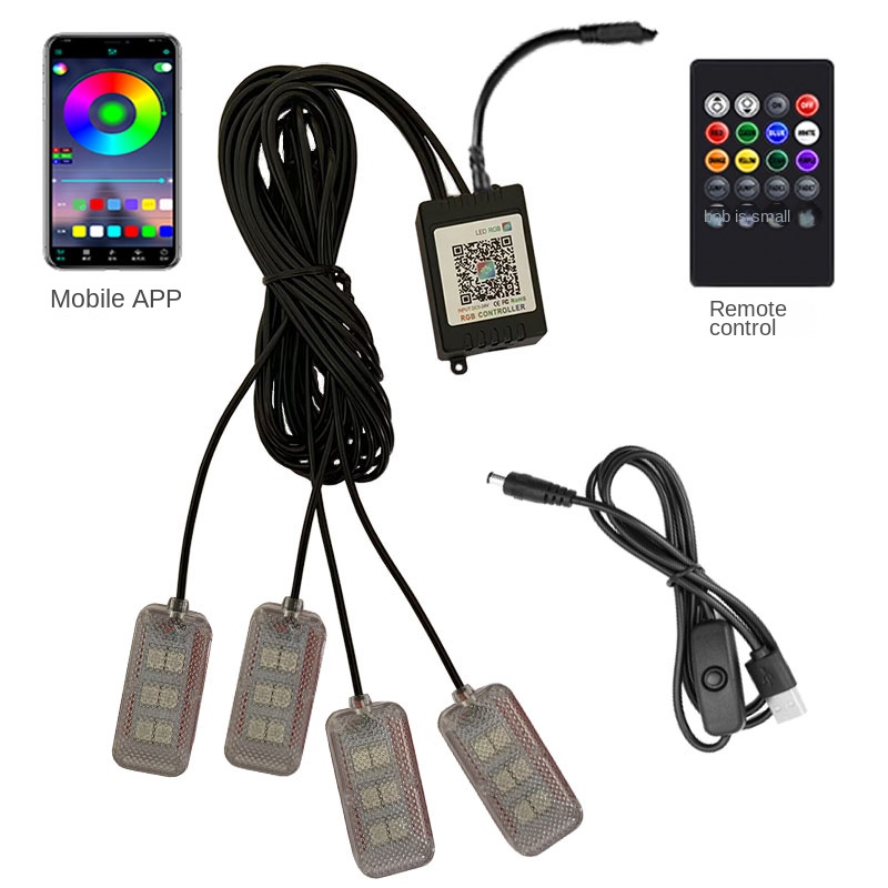 Neon Dual control LED Car Inte - Led Ambient Interior Car Lights App Control recension och pris